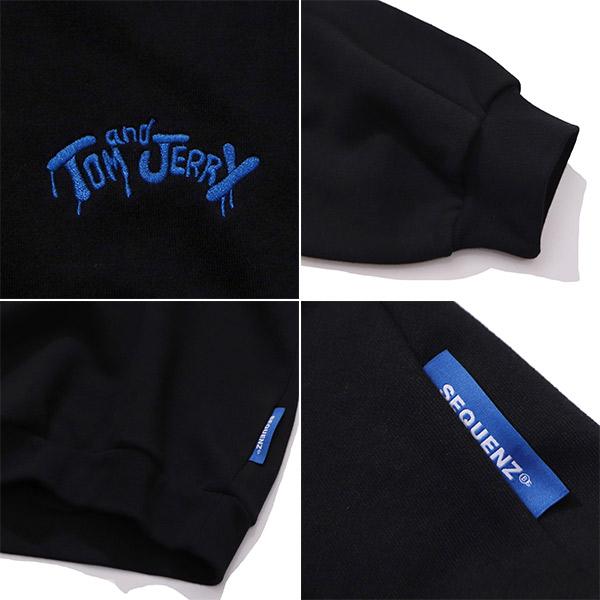 シークエンズ【SEQUENZ】TJ SKATE BOARD C/N SWEAT トムとジェリー スウェット クルーネック トレーナー 刺繍 裏起毛 バックデザイン キャラクター ユニセックス | SEQUENZE | 07