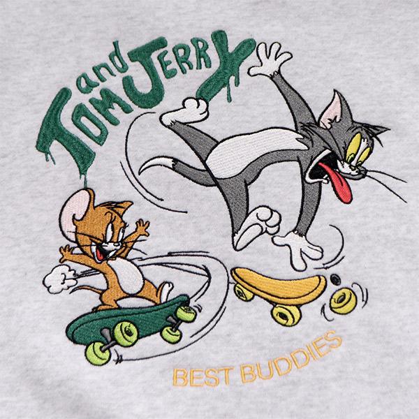 シークエンズ【SEQUENZ】TJ SKATE BOARD C/N SWEAT トムとジェリー スウェット クルーネック トレーナー 刺繍 裏起毛 バックデザイン キャラクター ユニセックス | SEQUENZE | 11