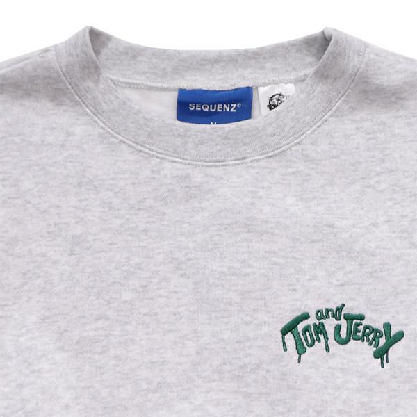 シークエンズ【SEQUENZ】TJ SKATE BOARD C/N SWEAT トムとジェリー スウェット クルーネック トレーナー 刺繍 裏起毛 バックデザイン キャラクター ユニセックス | SEQUENZE | 09