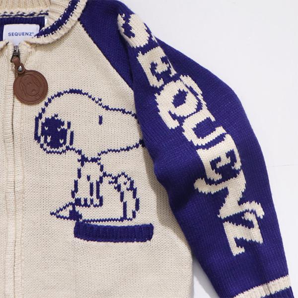 シークエンズ【SEQUENZ】25770916 スヌーピー カウチンニット セーター COWICHAN SWEATER 長袖 フルジップ ユニセックス メンズ レディース | SEQUENZE | 07