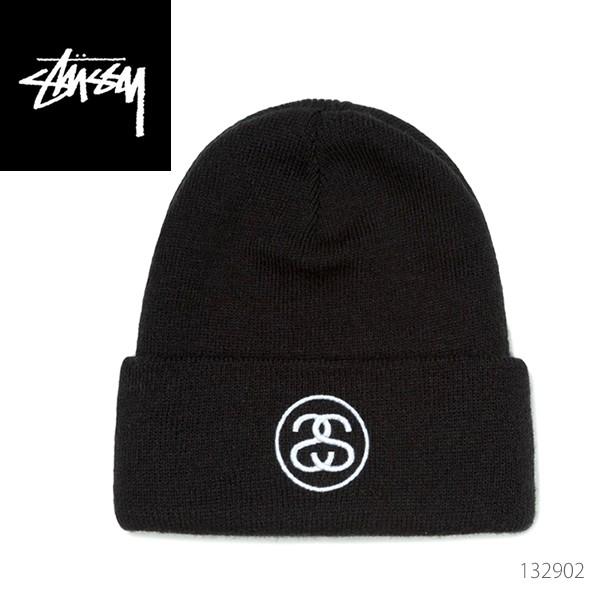 ステューシー【STUSSY】132902 HO18 SS-LINK CUFF BEANIE ニットキャップ ニット帽 ビーニー  BLACK メンズ 帽子 【メール便発送のみ送料無料】｜bobsstore