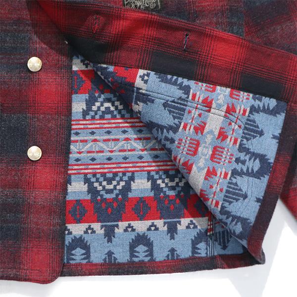 シュガーケーン【SUGAR CANE】SC15843 WOOL JACQUARD WORK COAT ウール ジャカード ワークコート アウター ジャケット チェック柄 ネイティブ柄 日本製の画像