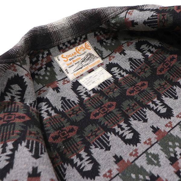 シュガーケーン【SUGAR CANE】SC15843 WOOL JACQUARD WORK COAT ウール ジャカード ワークコート アウター ジャケット チェック柄 ネイティブ柄 日本製の画像