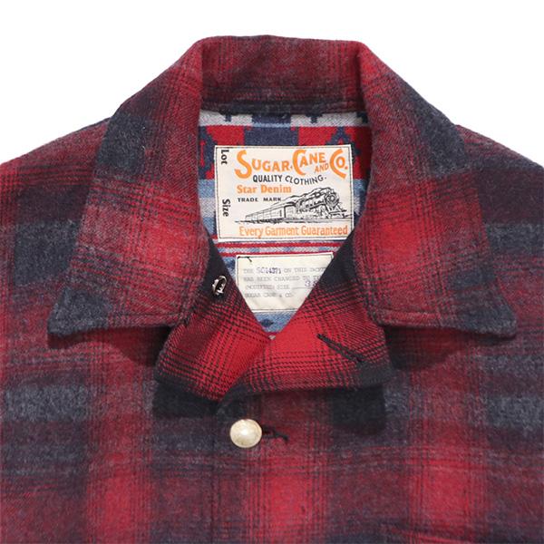 シュガーケーン【SUGAR CANE】SC15843 WOOL JACQUARD WORK COAT ウール ジャカード ワークコート アウター ジャケット チェック柄 ネイティブ柄 日本製の画像