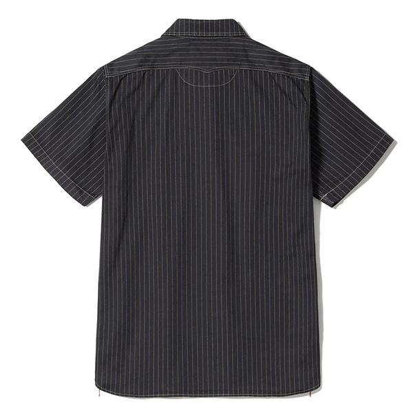 シュガーケーン【SUGAR CANE】SC39702 / FICTION ROMANCE 8.5oz. BLACK WABASH STRIPE WORK SHIRT (SHORT SLEEVE) ワークシャツ 半袖 ストライプ メンズの画像