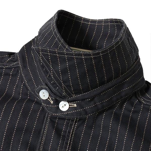 シュガーケーン【SUGAR CANE】SC39702 / FICTION ROMANCE 8.5oz. BLACK WABASH STRIPE WORK SHIRT (SHORT SLEEVE) ワークシャツ 半袖 ストライプ メンズの画像