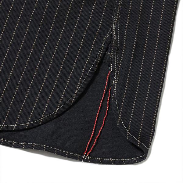 シュガーケーン【SUGAR CANE】SC39702 / FICTION ROMANCE 8.5oz. BLACK WABASH STRIPE WORK SHIRT (SHORT SLEEVE) ワークシャツ 半袖 ストライプ メンズの画像