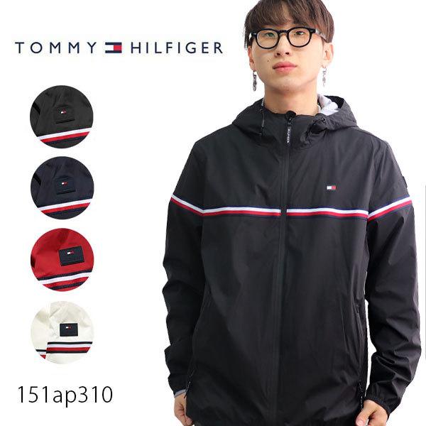 トミーヒルフィガー Tommy Hilfiger Essential 年間定番 Signature Stripe Rain メンズ アウター フルジップ ネコポス発送のみ送料無料 Jacket Usa規格 ナイロン
