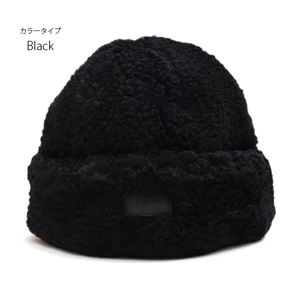 【UGG/アグ】21621 CURLY SHEEPSKIN CUFF HAT シープスキン カフ ハット ボア もこもこ ロゴ ビーニー ニット帽 レディース プレゼント ギフト｜bobsstore｜07