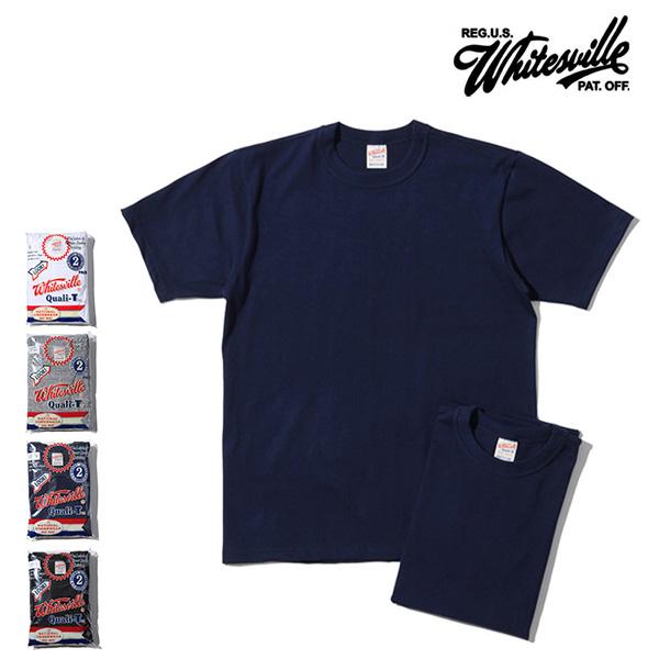 ホワイツビル【WHITES VILLE】2-PACK T-SHIRT 2枚組 パックTシャツ 半袖 Tシャツ コットン ヘビーウェイト メンズ ベーシック 定番 無地 クルーネック 日本製 | WHITESVILLE