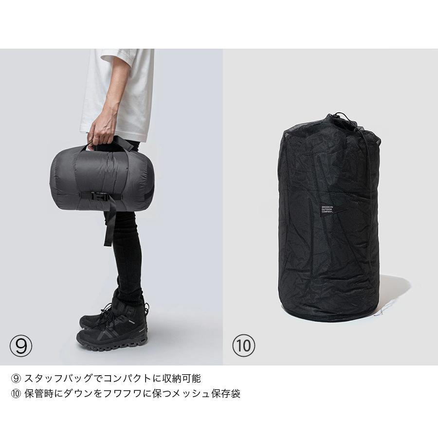 ★予約受付中★BROOKLYN OUTDOOR COMPANY The Catskills Peak+ Sleeping Bag 800FP / 1200g 寝袋 コンパクト | BROOKLYN OUTDOOR COMPANY | 13
