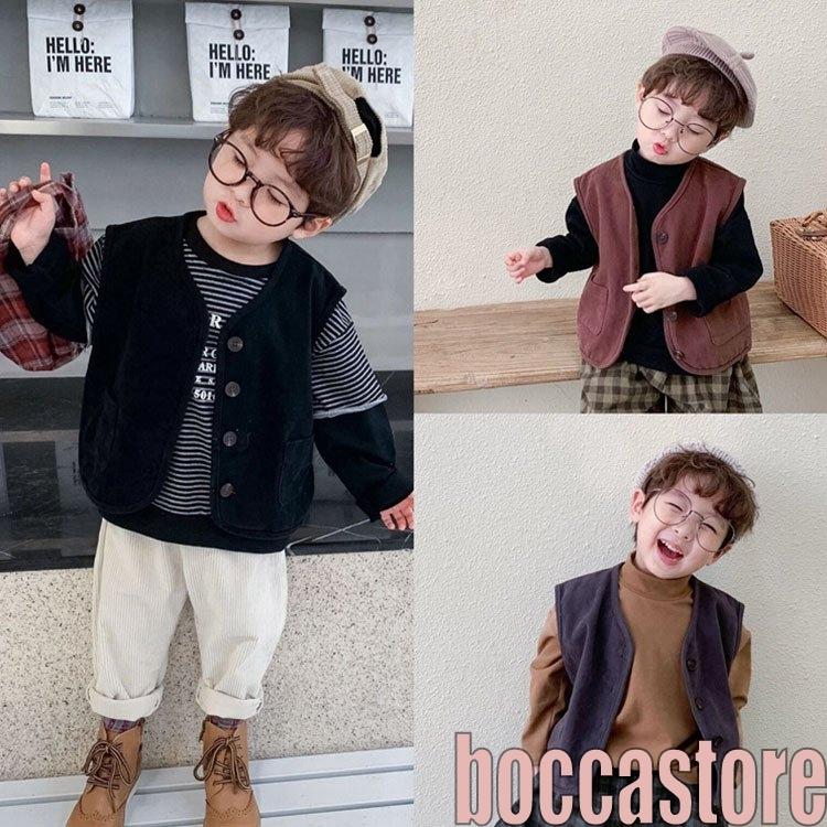 ベスト 前開き キッズ 子供用 おしゃれ 無地 子供服 シンプル 女の子 男の子 女児 男児 ゆったり 動きやすい 秋新作 大人気 可愛い B Boccastore 通販 Yahoo ショッピング