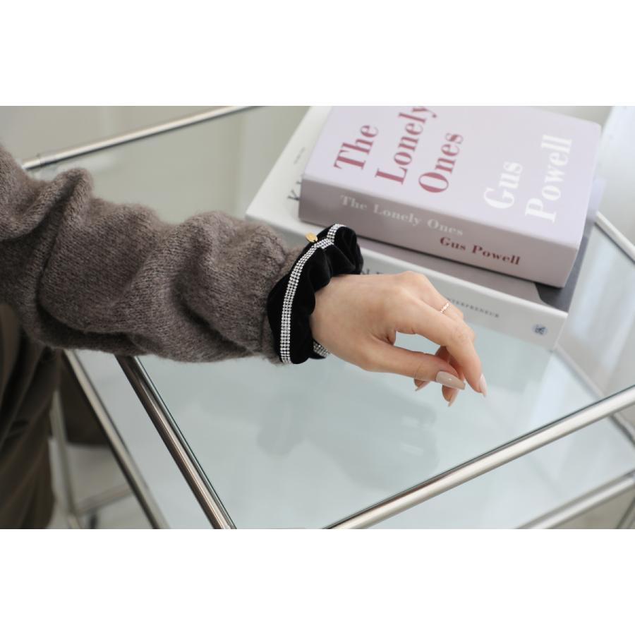 [限定品]at.ginza クリスタルラインベロアシュシュ AT01 ヘアゴム おしゃれ かわいい レディース 女性 上品 キラキラ  プレゼント お返し 人気 |  | 05