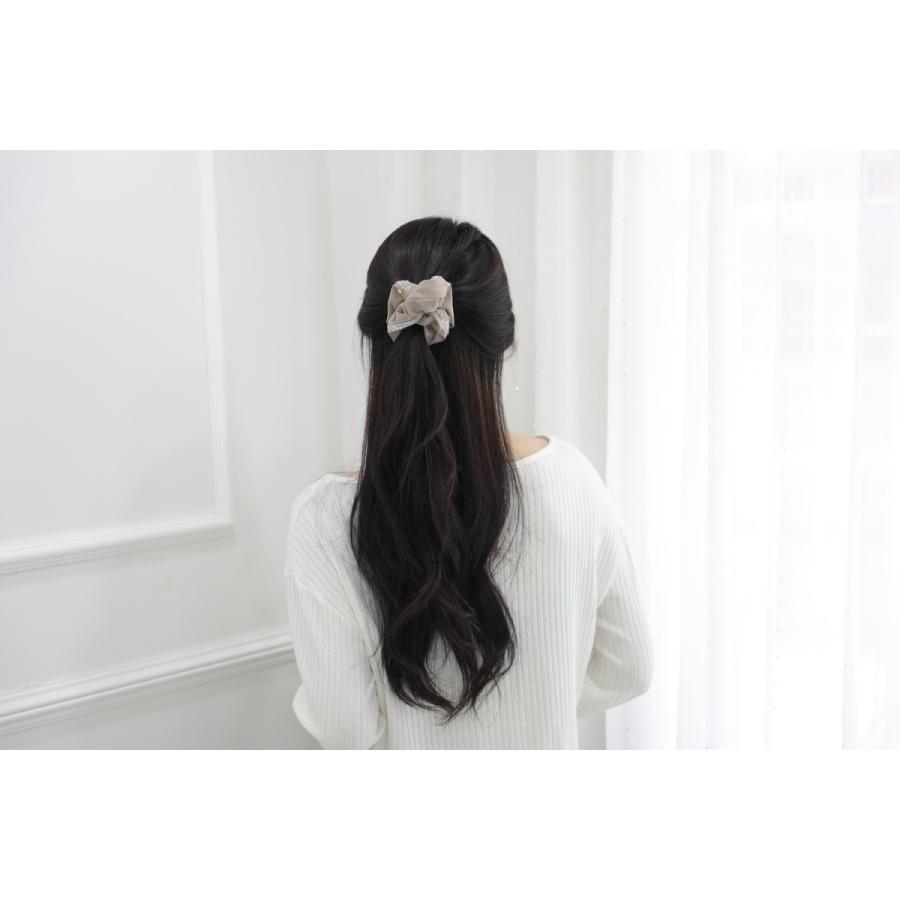 [限定品]at.ginza クリスタルラインシルクシュシュ AT02 ベージュ ヘアゴム おしゃれ かわいい レディース 女性 上品  ホワイトデー プレゼント お返し 人気 |  | 03