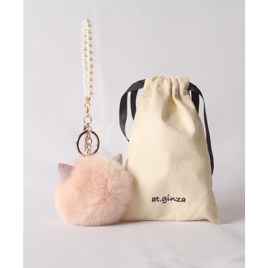 【上質素材】at.ginzaふわふわ猫耳キーチャーム　おしゃれ かわいい レディース 女性 上品 誕生日 プレゼント お返し 人気　猫 | 