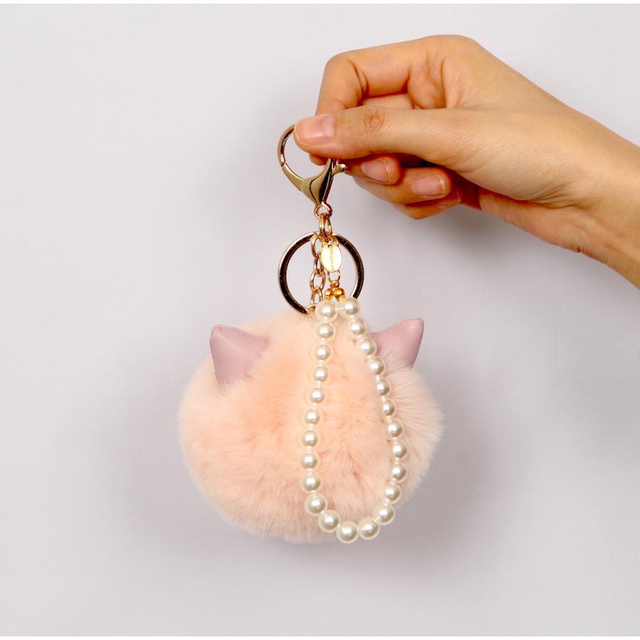 【上質素材】at.ginzaふわふわ猫耳キーチャーム　おしゃれ かわいい レディース 女性 上品 誕生日 プレゼント お返し 人気　猫 |  | 02