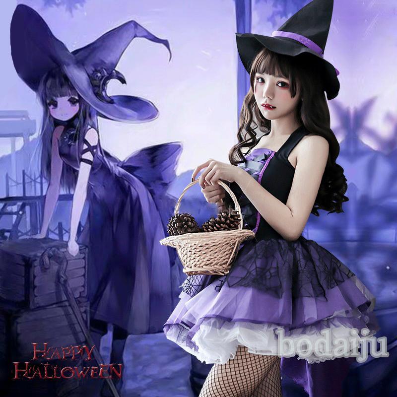 ハロウィン コスプレ衣装 魔女 レディース 大人 帽子付き かわいい女性 仮装 学園祭 文化祭 ハロウィーン仮装 バンパイア衣装 Cosplay 紫 黒 Cym Lady52 菩提樹 通販 Yahoo ショッピング