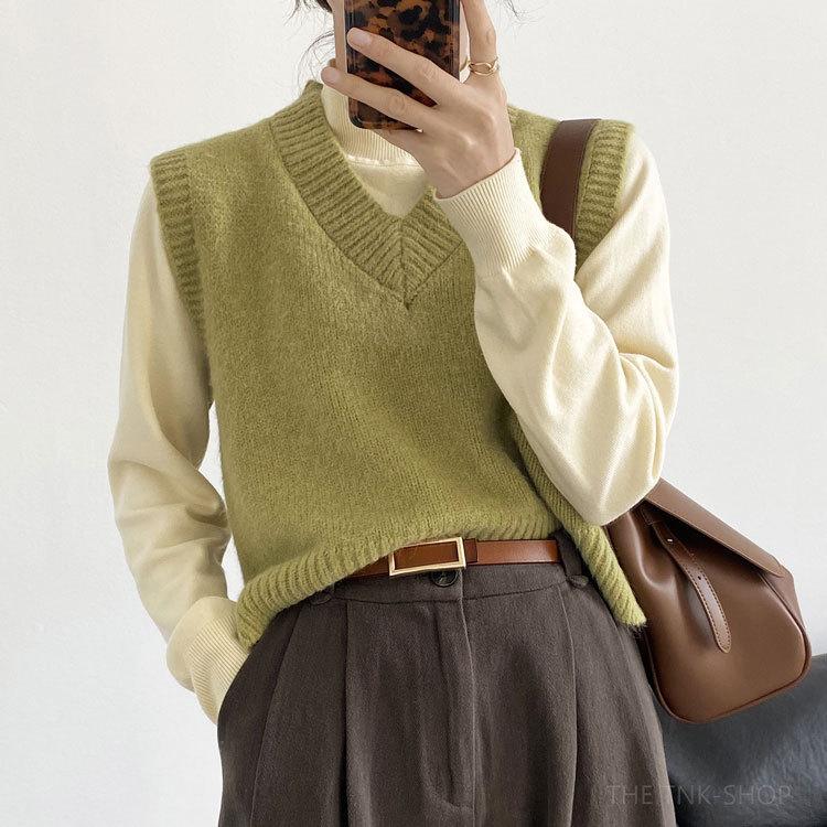 ニット ベスト レディース Vネック ニットベスト ショート丈 ベスト 春 おしゃれ ニットベスト 韓国風 大きいサイズ ベスト コーデ スクール セーター Tnk Lady048 菩提樹 通販 Yahoo ショッピング
