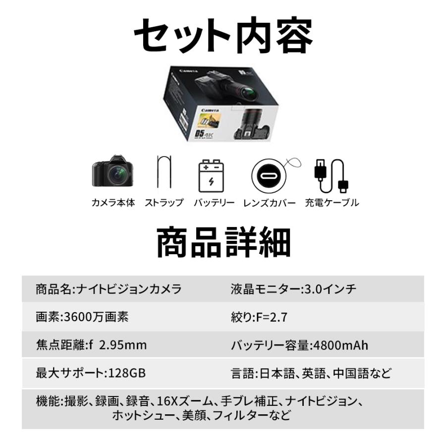 限定セール】 2025 デジタルカメラ デジカメ 4K 6400万画素 高