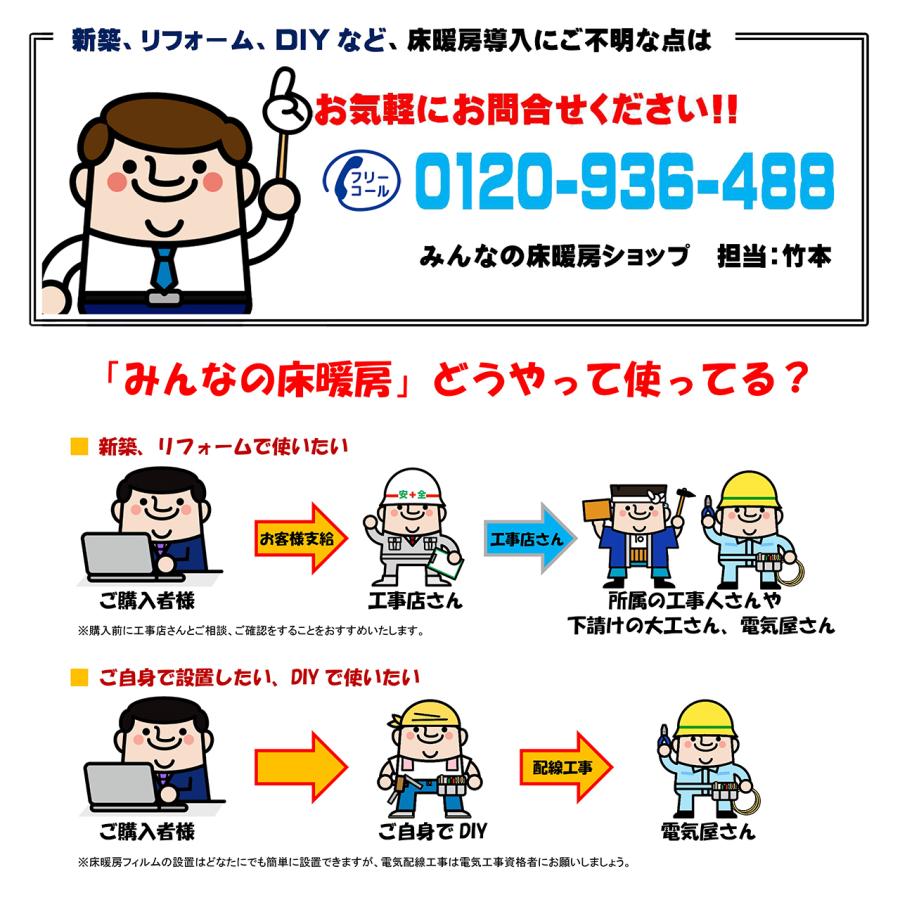 設置簡単 100V 電気式床暖房 DIY 6畳用 EXCEL 「電気式床暖房 6畳