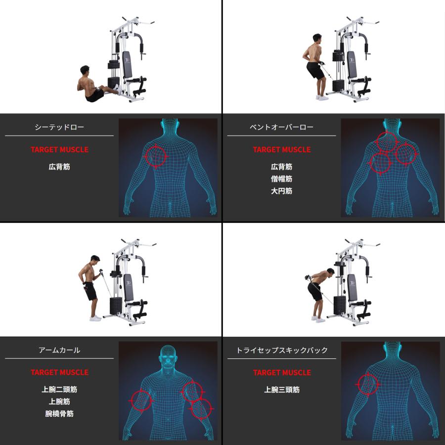 BODY DESIGN（ボディデザイン）DXホームジム ｜ 39種類のトレーニング 筋トレ 筋肉 自宅 筋力トレーニング 下半身トレーニング ラットプル 高重量トレーニング｜body-design｜08