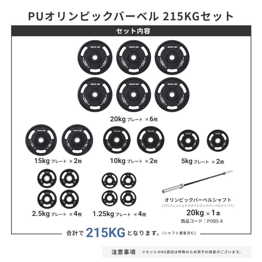 IROTEC オリンピックシャフト用 ウレタンバーベルプレート 20KG ①