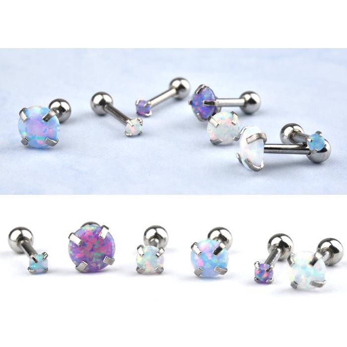 Body-Style 耳たぶ ピアス 16g 2mm 合成オパール ボディピアス