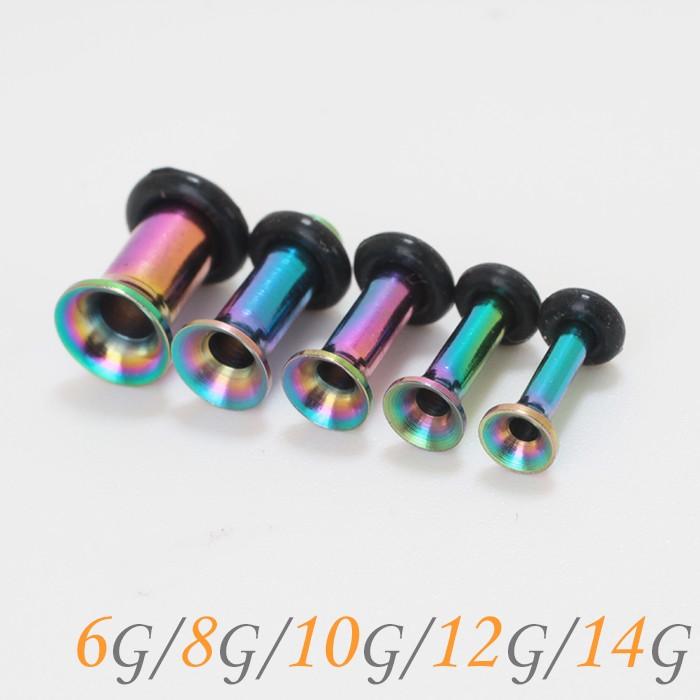 ボディピアス Body Pierce 6g 8g 10g 12g 14g シングルフレア 耳たぶ レインボー 拡張 ラージホール ホールトゥ イヤーロブ E08 44 ボディスタイル ピアス ピアッサー 通販 Yahoo ショッピング