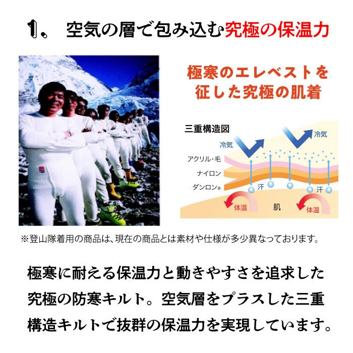 ひだまり 陽 ひなた ひだまり陽 男女兼用 紳士用 婦人用 長袖丸首シャツ 日本製 防寒 肌着 ダンロン 三重構造 男性 メンズ 女性 レテ 爆買_6
