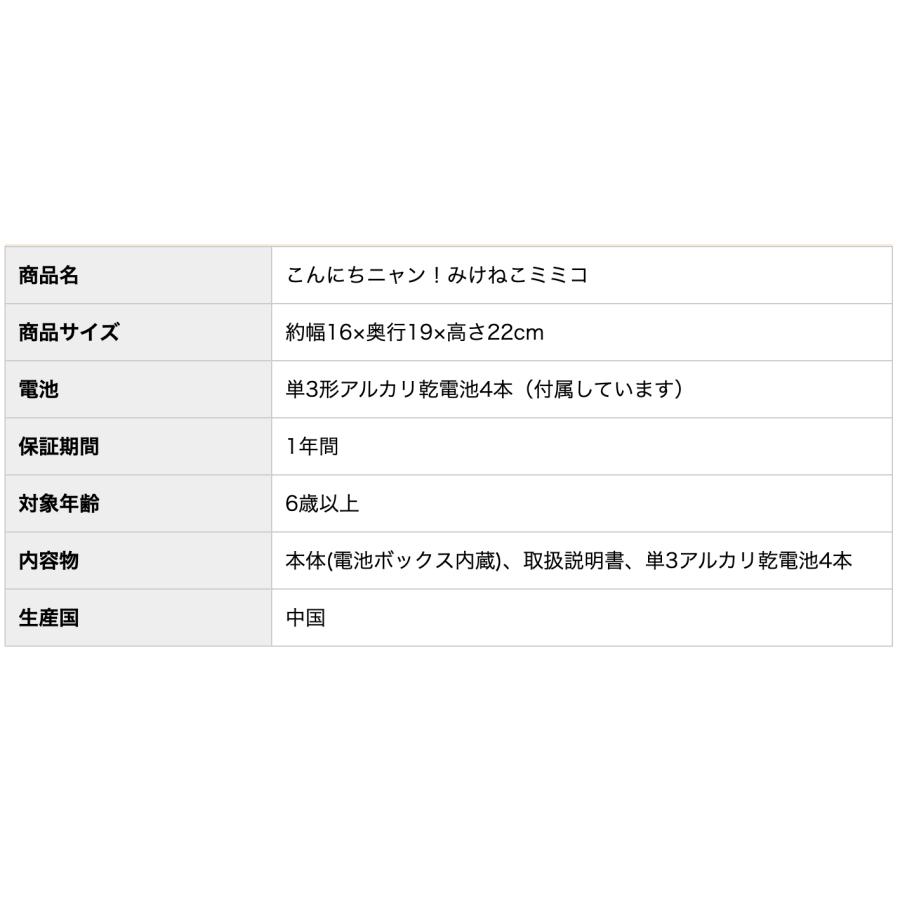こんにちニャン!みけねこミミコ 音声認識 ぬいぐるみ パートナーズ 猫 グッズ 一人暮らし 子ども 高齢者 雑貨 敬老 電池付 贈り物  爆買の画像