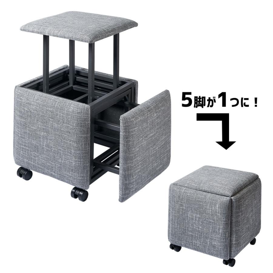 【新作からSALEアイテム等お得な商品満載】 コンビネーション スツール 5in1コンビネーション 5脚セット 椅子(チェア)・スツール
