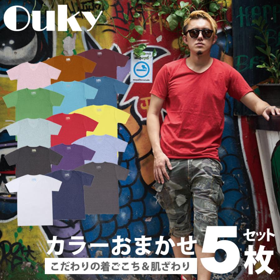 Ouky オーキー  Tシャツ 無地 プレゼント バックパッカー Vネック Ouky オーキー 5枚セット | ブランド登録なし