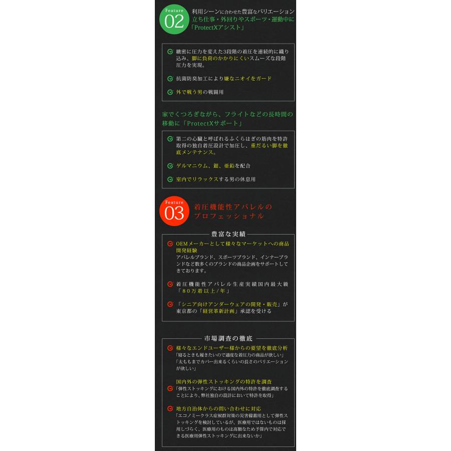 着圧ソックス メンズ 男性用 裏起毛 膝下 つま先なし 特許取得 むくみ ひざ下 オープントゥ 黒 ブラック 冬用 防寒 立ち仕事 デスクワーク Protect X Warm 爆買 | ブランド登録なし | 03