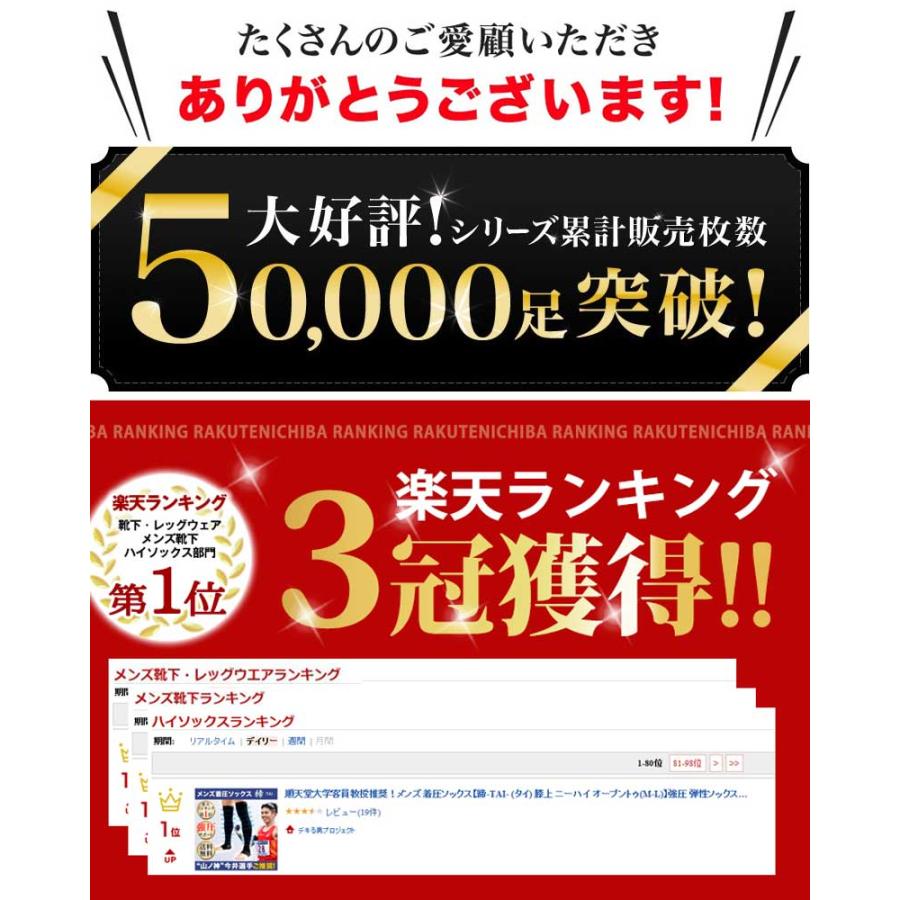 着圧ソックス メンズ 強圧 両足 大学客員教授推奨 特許取得 締 オープントゥ ひざ上 ニーハイ 弾性ストッキング むくみ 消臭 ブラック 男性用 爆買 | ブランド登録なし | 01