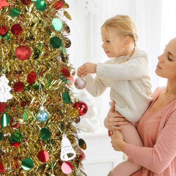 クリスマスガーランド インテリアアクセサリー パーティー飾り トナカイ ツリー サンタさん 装飾オーナメント クリスマス飾り パーティー 忘年会 新年 クリスマスティンセルガーランドシャイニーツリーガーランド装飾 Ciudaddelmaizslp Gob Mx