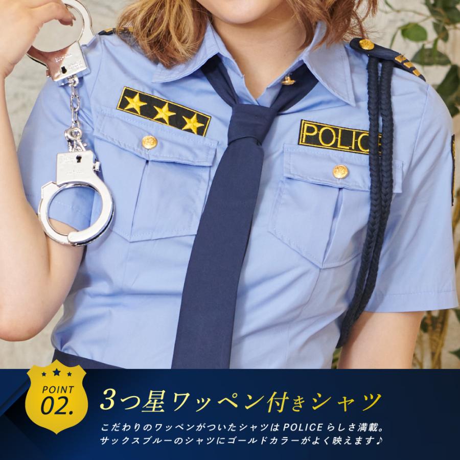 ハロウィン コスプレ ポリス コスプレ セクシー コスチューム カップル 仮装 衣装 警察官 警察 可愛い 男ウケ ミニスカ ミニスカポリス 学園祭｜bodylinecojp｜07