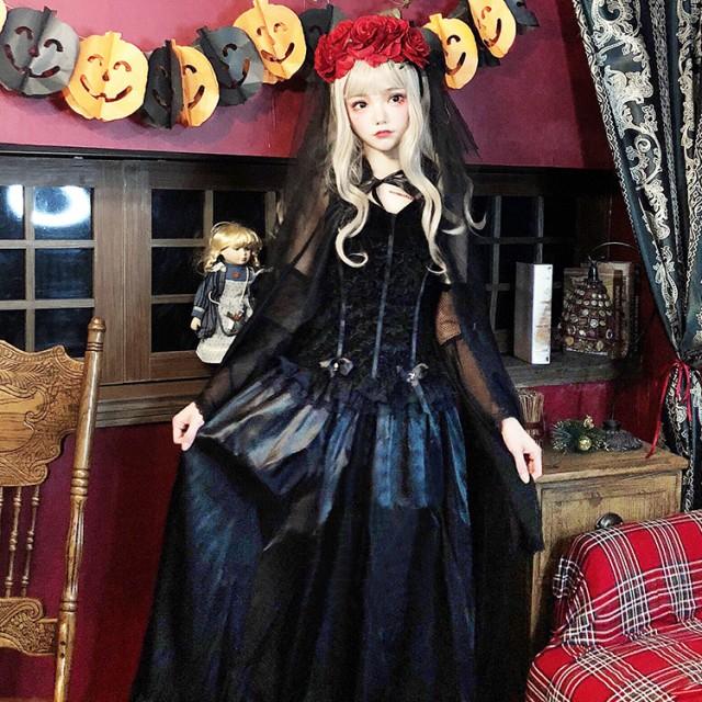 ハロウィン コスプレ ゴースト ブライド ショールドレス ハロウィン コスプレ コス ブライド ドレス 花嫁 黒 かわいい 魔女 ミステリアス 衣装 Unst 0965x コスプレ ロリータ専門店bodyline 通販 Yahoo ショッピング