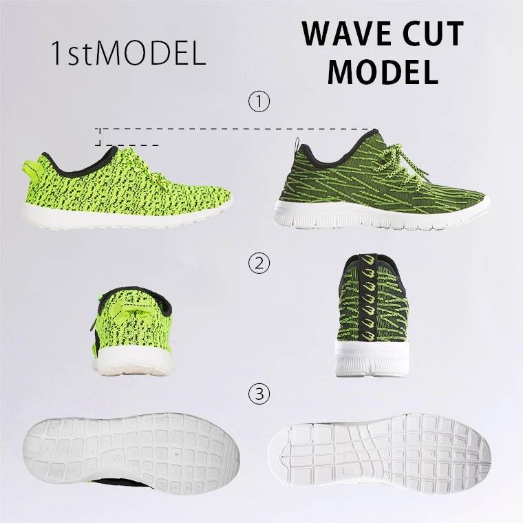 BODYMAKER アッパーニットスニーカー ウェーブカットモデル メンズ