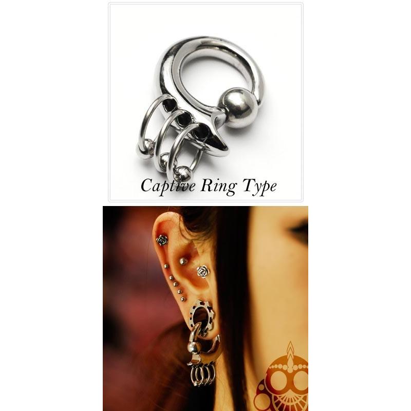ボディピアス コレ1つでかっこいい New 10g 8g 3連リング ステンレス キャプティブリングピアス 3s Bodywell 通販 Yahoo ショッピング