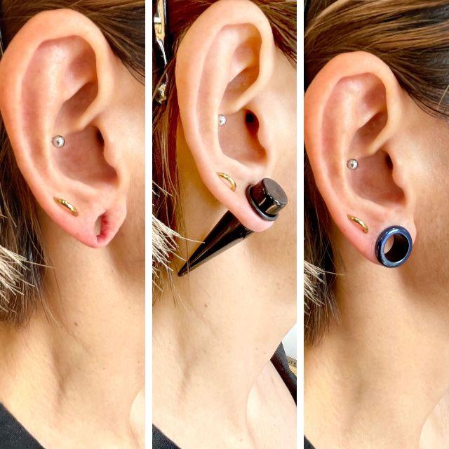 真*郎様 あるじゃん 拡張ピアス 拡張器 エキスパンダー 16G 14G アクリルピアス ブラック インサン