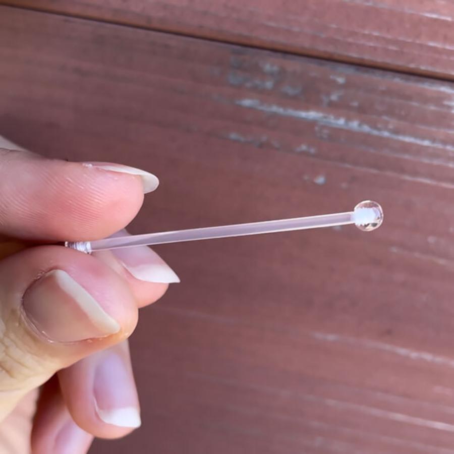 透明ピアス ロングバーベル 14G シークレットピアス インダストリアル