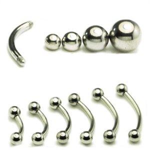 バナナバーベル 14G スタンダード アイブローピアス ステンレスピアス へそピアス ロック ボディピアス | ブランド登録なし