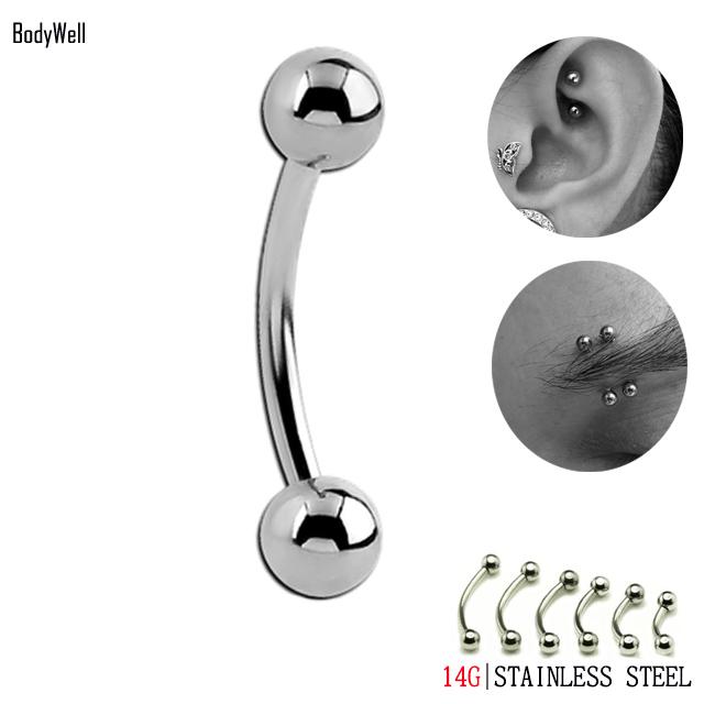 バナナバーベル 14G スタンダード アイブローピアス ステンレスピアス へそピアス ロック ボディピアス | ブランド登録なし | 01