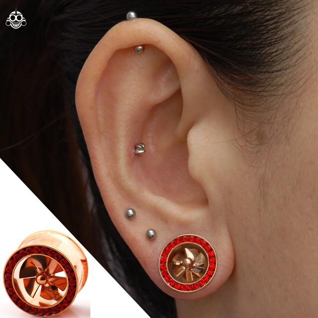 ボディピアス 00g 12mm 1 2 ゴージャス ピンクゴールド プロペラ インターナルダブルフレア 1000a215 Bodywell 通販 Yahoo ショッピング