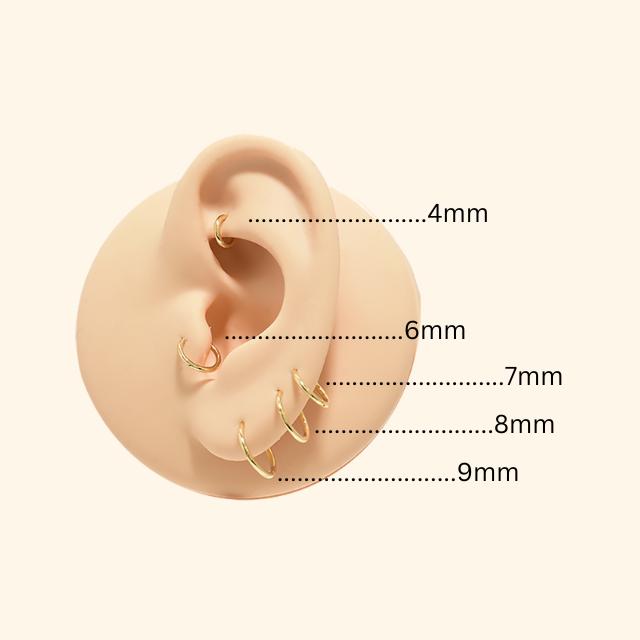 K18 14G 18金ゴールド イエローゴールド 内径7mm 18K 金属アレルギー