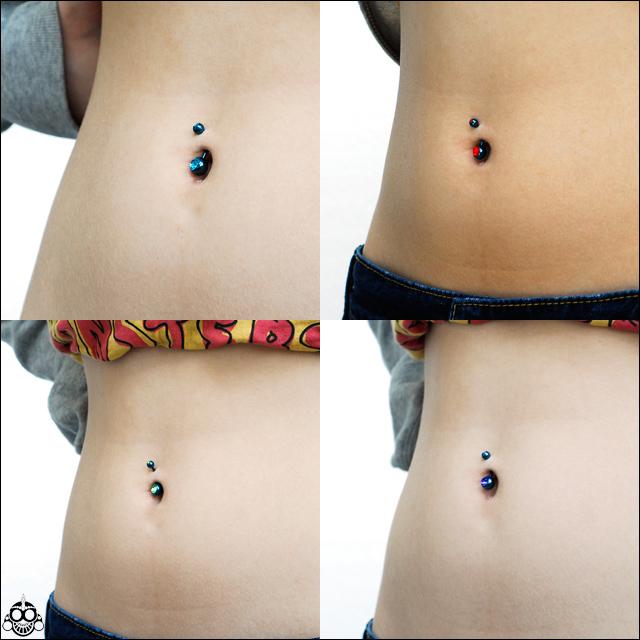 へそピ 14g へそピアス 14G 全8色 深みあるブルー ANODIZED チタン ボディピアス