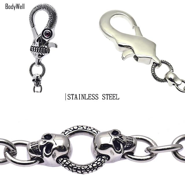 ウォレットチェーン ハード スカル 骸骨 メンズアクセ ステンレス アクセサリー_1