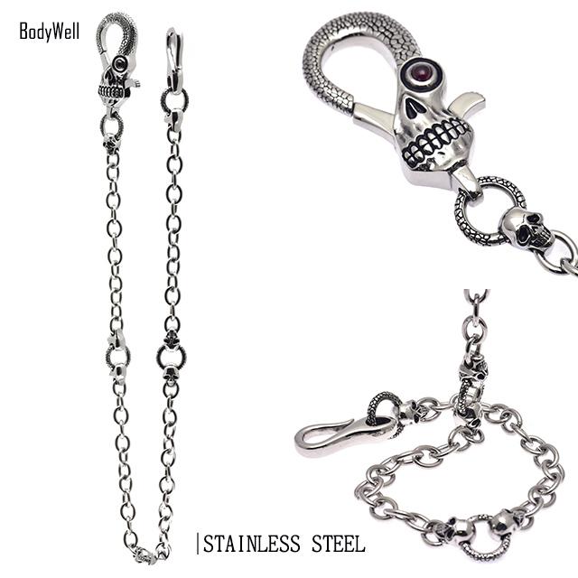 ウォレットチェーン ハード スカル 骸骨 メンズアクセ ステンレス アクセサリー_3