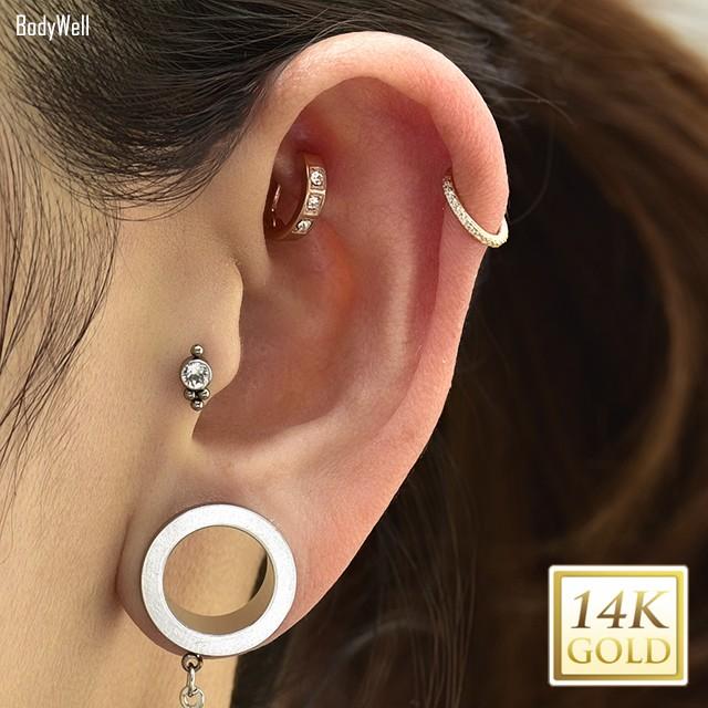 16g 14金 ゴールド 14k クリスタル ジルコニア 簡単リング リングピアス クリッカーピアス 耳たぶ 軟骨 ボディピアス 1000d216 Bodywell 通販 Yahoo ショッピング