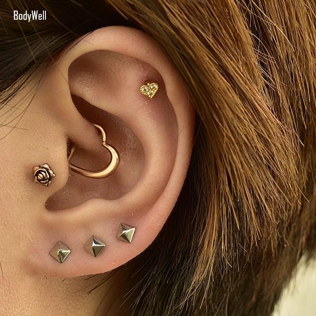 16g 全3色 ｍｉｎｉ ハート ゴールドピアス 軟骨ピアス ロブピアス 可愛いピアス ボディピアス Bodywell 1000d3 Bodywell 通販 Yahoo ショッピング